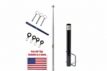 RV Flagpole Kit – Telescoping Pole + 6" Frame Mount | Poles and Holders