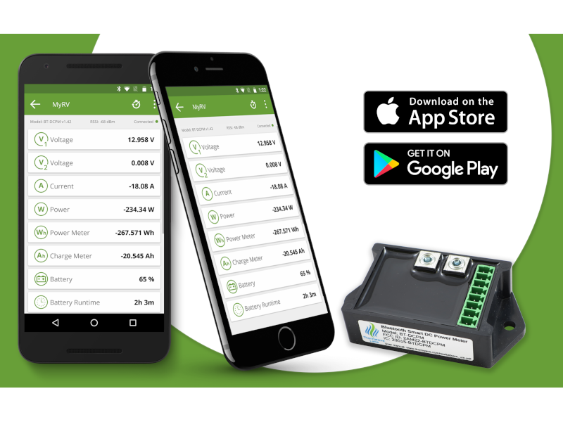 Bluetooth LE Battery Monitor DC Power Meter Logging